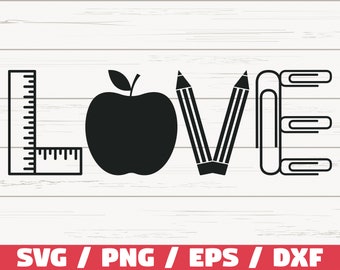 Love Teacher Svg Etsy