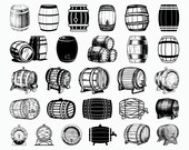 27 Barrel SVG Wood Barrel SVG Beer Keg Svg Commercial Use Cricut Cut Files Clipart Silhouette Dxf Vector
