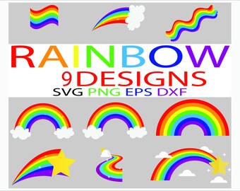 Download Rainbow Clouds Svg Etsy