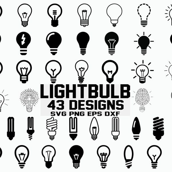 Light bulb SVG / Bulb svg / Clipart / Cricut / Cut File / Silhouette / Decal / Iron on / DXF