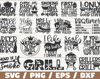 Barbecue SVG Bundle / Grill SVG / Cut Files / Commercial use / Cricut / Clip art / Bbq Master SVG / Funny Barbecue Dad