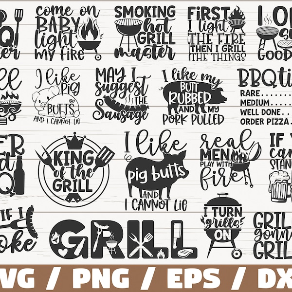 Barbecue SVG Bundle / Grill SVG / Cut Files / Usage commercial / Cricut / Clip art / Bbq Master SVG / Funny Barbecue Dad
