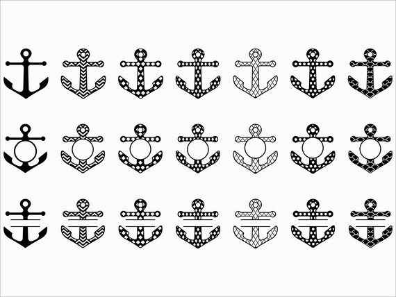 Download Anchor Monogram Svg Cut Files Cricut Silhouette Vector