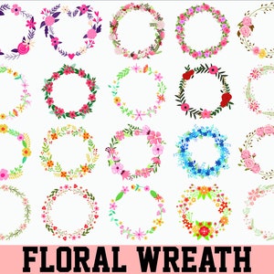 Floral wreath SVG / Floral frames SVG / Laurel wreath SVG / Hand-drawn wreaths / Floral circle svg / Floral ornament svg / wedding