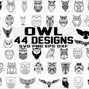 Hibou SVG/ SVG oiseaux/ Hibou Clipart/ Fichiers de coupe/ Silhouette/ Cricut/