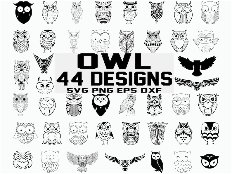 Owl SVG Birds SVG Owl Clipart Cut Files Silhouette Cricut
