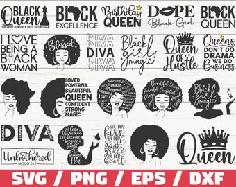 Black Girl Magic SVG Bundle / Cut Files / Commercial use / Cricut / Clip art / Black Woman SVG / Afro Diva SVG / Afro Girl
