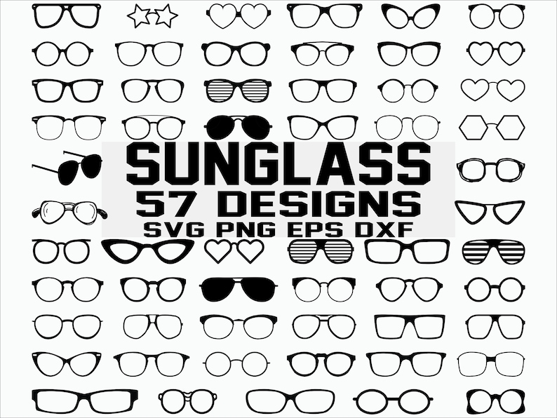 Download Clip Art Sunglass Svg Spectacles Svg Fashion Svg Eyeglass Svg Shades Svg Eyewear Svg Clipart Silhouette Decal Stencil Cut File Vinyl Art Collectibles