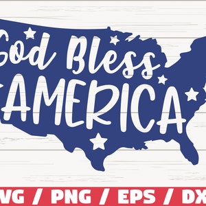 God zegene Amerika SVG / bestand knippen / illustraties / commercieel gebruik / Instant Download / silhouet / Fourth of July / Independence Day