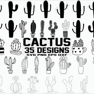 Bundle Svg cactus / plantes cactus du désert / vecteur de cactus / Silhouette de cactus / fichiers pour Cricut / couper fichier / clipart