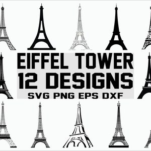 Eiffeltoren SVG/Parijs SVG/oriëntatiepunt SVG/reizen SVG/clipart/stencil/gesneden bestand/Cricut/silhouet/vector