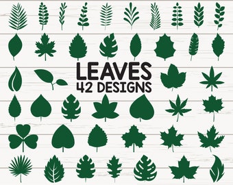 Paper Leaves SVG/ Leaf Templates/ Cut Files for Cricut/ Silhouette/ Clipart/ Vector