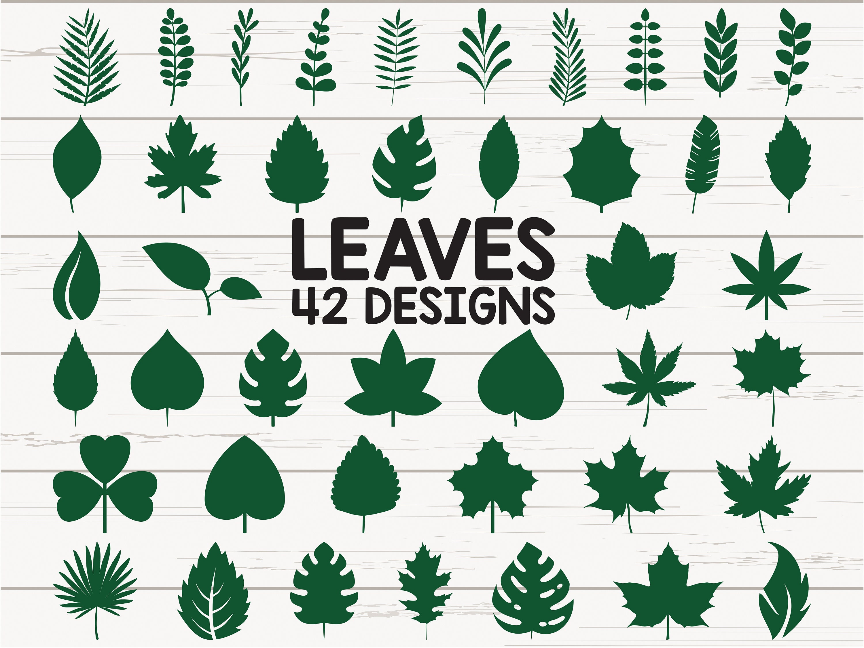 Paper Leaves SVG/ Leaf Templates/ Cut Files for Cricut/ Silhouette/  Clipart/ Vector