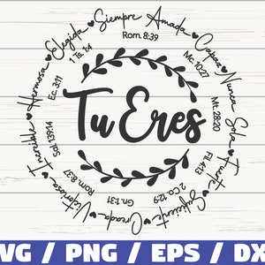 Tu Eres Inspiracion SVG / Eres Inspiración En Español / Verso Bíblico SVG / Cortar Archivo / Cricut / Inspiración Cristiana SVG / Uso comercial