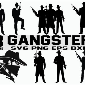 Gangster / Gangster Silhouette / svg / imprimable fichiers / 8.Cuttable files / Vector fichiers / digital Download
