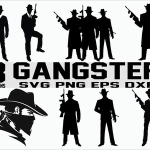 ギャングスター/ギャングスターシルエット/svg/印刷可能なファイル/切り取り可能なファイル/ベクターファイル/デジタルダウンロード