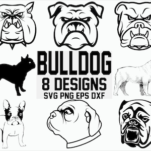 Svg bouledogue / chien français svg / bouledogue français svg / chien taureau svg / bouledogue féroce svg / chien de dessin animé svg / bouledogue en colère svg / clipart / fichier de coupe