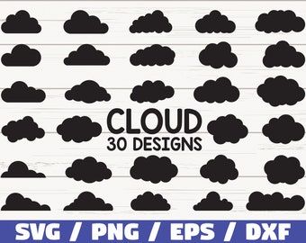 Cloud svg file/ Cloud clipart/ Cloud vector/ Cloud bundle Svg/ Cloud clip art/ Cloud cricut/ Clouds silhouette/ Cloud cut file/ Digital file