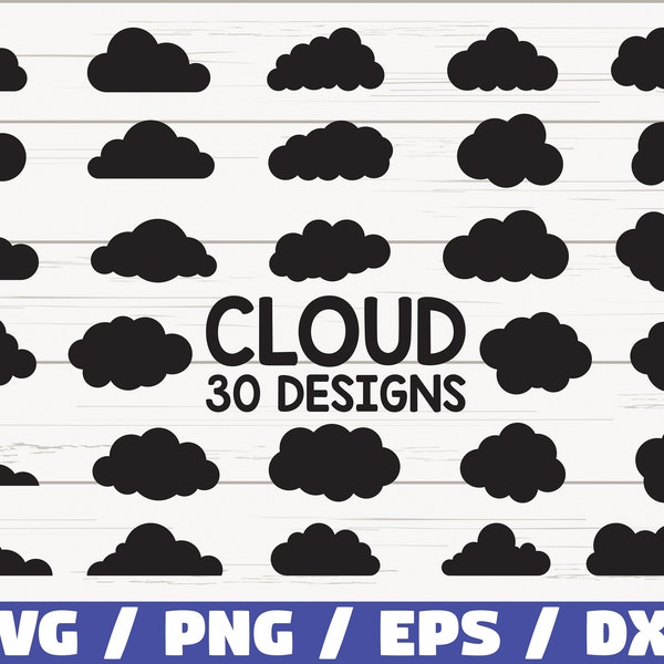 Cloud svg file/ Cloud clipart/ Cloud vector/ Cloud bundle Svg/ Cloud clip art/ Cloud cricut/ Clouds silhouette/ Cloud cut file/ Digital file