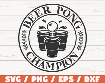 Beer Pong Champion SVG / Beer Mug SVG / Cut File / Cricut / Clip art / Commercial use / Beer Lover SVG