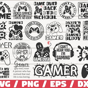 Gaming SVG Bundle / Funny Gamer SVG / Cut File / Cricut / Clip art / Commercial Use / Video Games SVG / Gamer Sayings Quotes