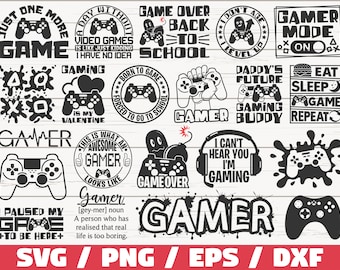 Gaming SVG Bundle / Funny Gamer SVG / Cut File / Cricut / Clip art / Commercial Use / Video Games SVG / Gamer Sayings Quotes