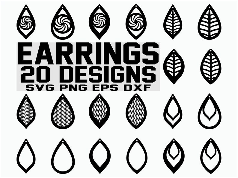 Download Art Collectibles Clip Art Earrings Svg Teardrop With Holes Svg Pendant Svg Earrings Bundle Leather Earring Cut File Cricut Silhouette Commercial Use