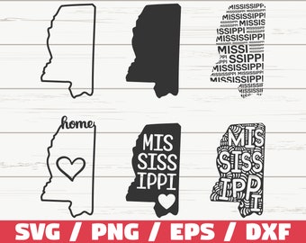Mississippi State SVG / Schnittdatei / Cricut / ClipArt / Kommerzielle Nutzung / Silhouette / Mississippi SVG / Mississippi Home Svg / MS Svg
