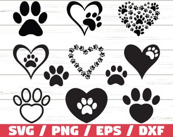 Paw Print SVG / EPS / Png 300ppi / Dxf / Paw Print Vector / Paw Print Clipart / Dog SVG / Animal svg / svg Files for Cricut / Silhouette