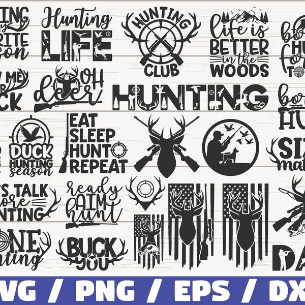 Chasse SVG Bundle / Cut File / Utilisation commerciale / Téléchargement instantané / Hunting Dad SVG / Deer Hunting SVG / Duck Hunting Svg / Fishing Svg