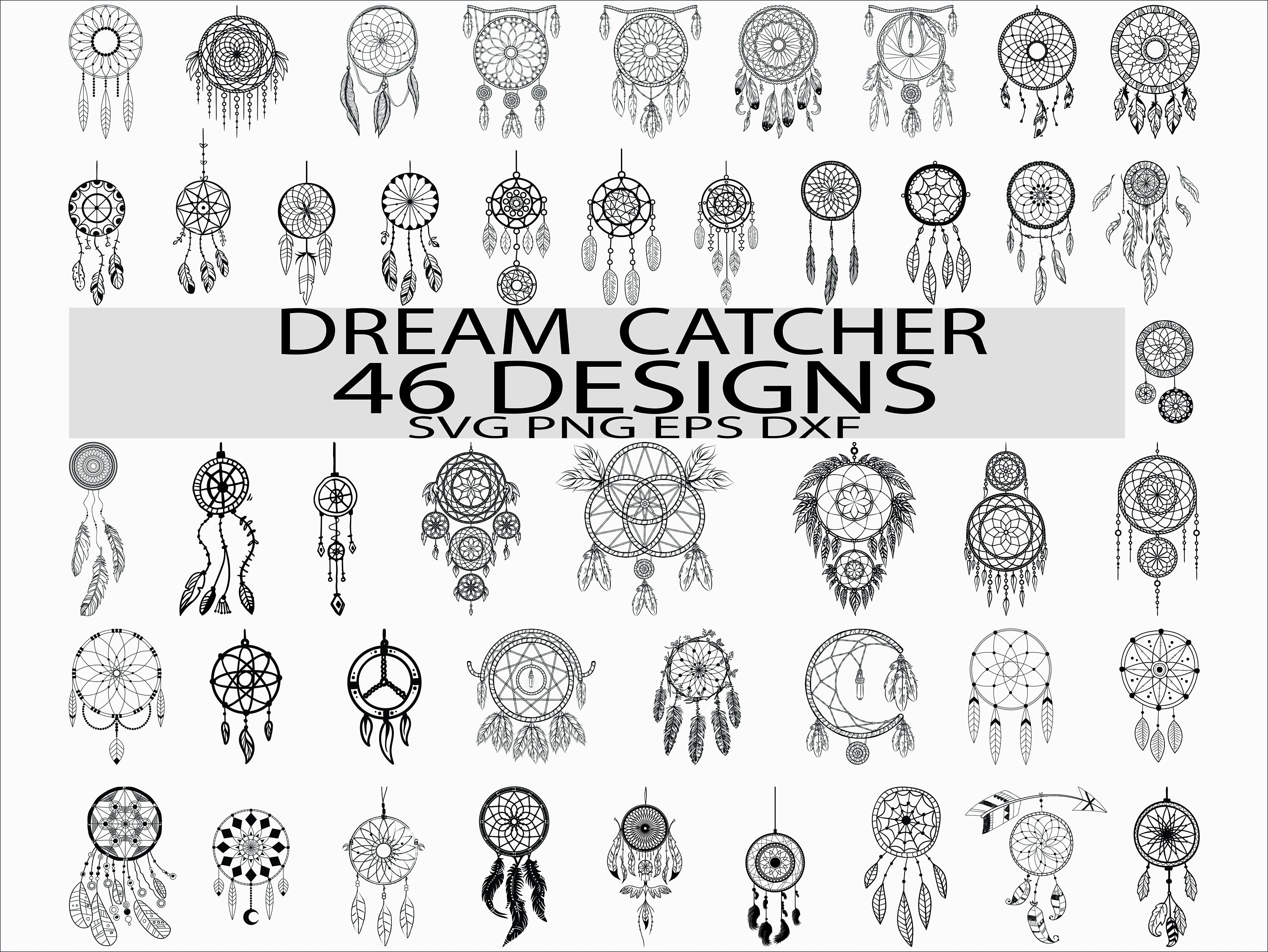 Dream catcher svg/ monogram/ eps/ dxf/ png/ silhouette ...