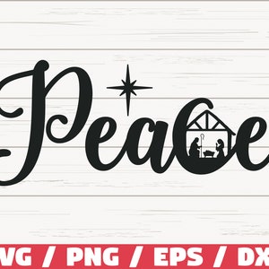 Paz SVG / Archivo de corte / Cricut / Uso comercial / Natividad SVG / Navidad SVG / Decoración navideña