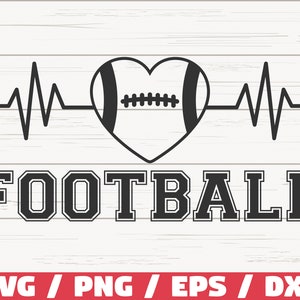 Battito cardiaco di calcio SVG / Taglia File / Cricut / Silhouette Studio / Calcio SVG / Maglia da calcio / Tifoso di calcio / Uso commerciale