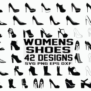 Talons SVG / Talons hauts svg / Chaussures femme svg / Stiletto svg / Fichier de coupe / Cricut / Clipart / Silhouette / Vinly / Fer à repasser / Vecteur