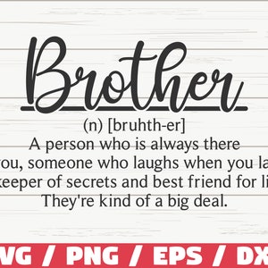 Brother Definition SVG / Plik do cięcia / Cricut / Użycie komercyjne / Sylwetka / Brother SVG / Zabawna definicja SVG