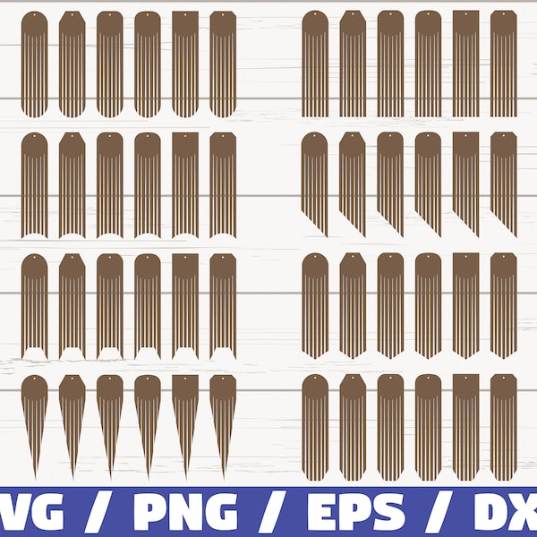 Long Fringe Earring SVG/ Pendant svg/ Fringe Earring Template/ Laser Cut/ Cut File/ Vector