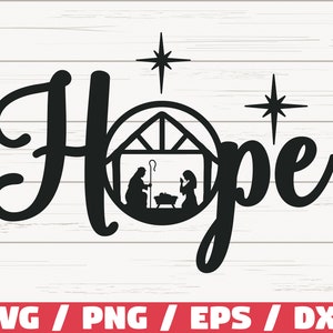 Esperanza SVG / Cortar archivo / Cricut / Uso comercial / Natividad SVG / Navidad SVG / Decoración navideña / Clip art