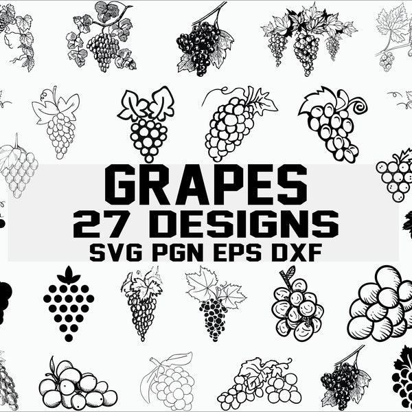 Grape svg/ wine svg/ vineyard svg/ fruits svg/ clipart/ silhouette/ decal/ stencil/ cut file/ iron on/ vector