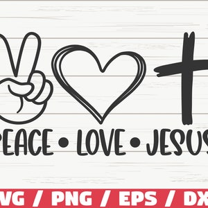 Paz Amor Jesús SVG / Christian SVG / Cortar Archivo / Cricut / Uso comercial / Silueta / Religioso SVG
