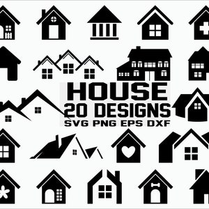 Casa SVG/Casa Clipart/Taglia file/Cricut/Silhouette/Ferro su/Decalcomania/Vettore