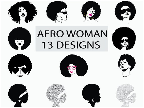 Download Afro Woman SVG/Png/Eps/Dxf/ Black woman/ Funky woman / Afro girl / Black girl / Curly hair ...
