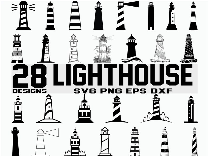 Lighthouse Svg Sea Svg Ocean Svg Clipart Silhouette Etsy