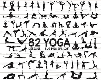 Yoga SVG/médiation svg/pratique svg/posture d'yoga svg/mise en forme svg/exercice svg/clipart/silhouette/fichier de coupe/circuiter fichier/autocollant