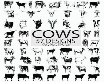 COW SVG/ ox svg/ cattle svg/ cute cow/ cow head svg/ bull svg/ farm animal svg/ clipart/ stencil/ vinyl cut files/ iron on files/ silhouette