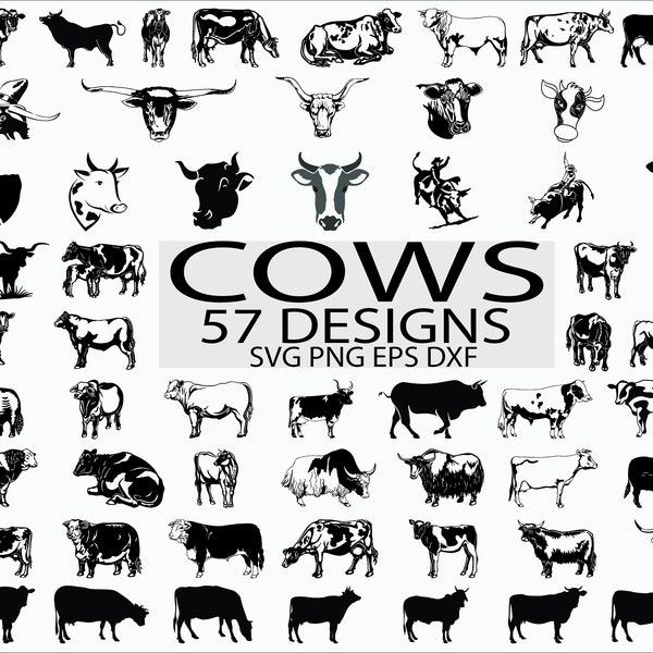 COW SVG/ ox svg/ cattle svg/ cute cow/ cow head svg/ bull svg/ farm animal svg/ clipart/ stencil/ vinyl cut files/ iron on files/ silhouette