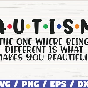 Autism SVG / The One Where It&#39;s Okay To Be Different Svg /  Cut Files / Commercial use / Cricut / Clip art / Autism Awareness SVG / Clip art