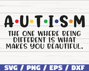 Autism SVG / The One Where It's Okay To Be Different Svg /  Cut Files / Commercial use / Cricut / Clip art / Autism Awareness SVG / Clip art