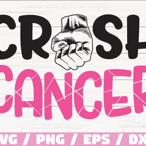 Crush Cancer SVG/Borstkanker SVG/Kanker Survivor SVG/Commercieel gebruik/Cut-bestand/Cricut/Silhouet/Vector