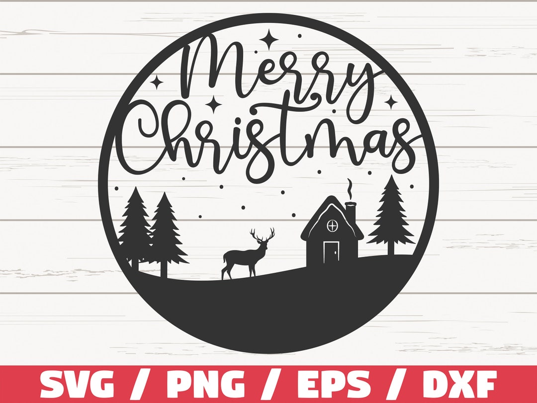 Merry Christmas SVG / Christmas Scene SVG / Cut File / Cricut ...