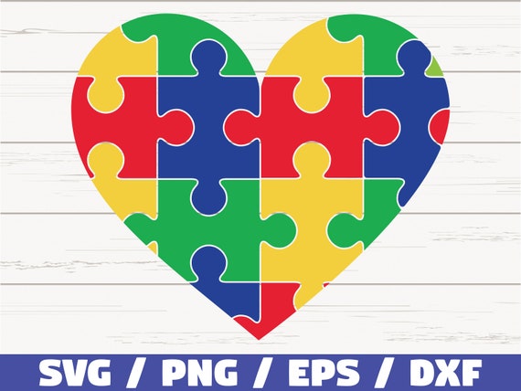 Autism Puzzle Heart SVG / Cut Files / Commercial use / Cricut / Clip art / Printable Vector / Autism Awareness / Autism SVG